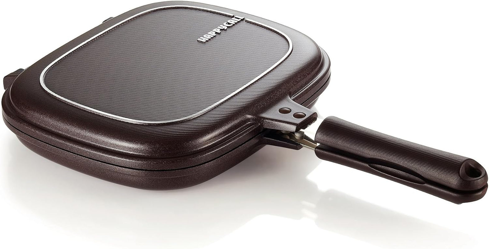 Happycall Titanium Nonstick Double Pan, Flip Pan, Square, Dishwasher Safe, Pfoa-Free, Brown