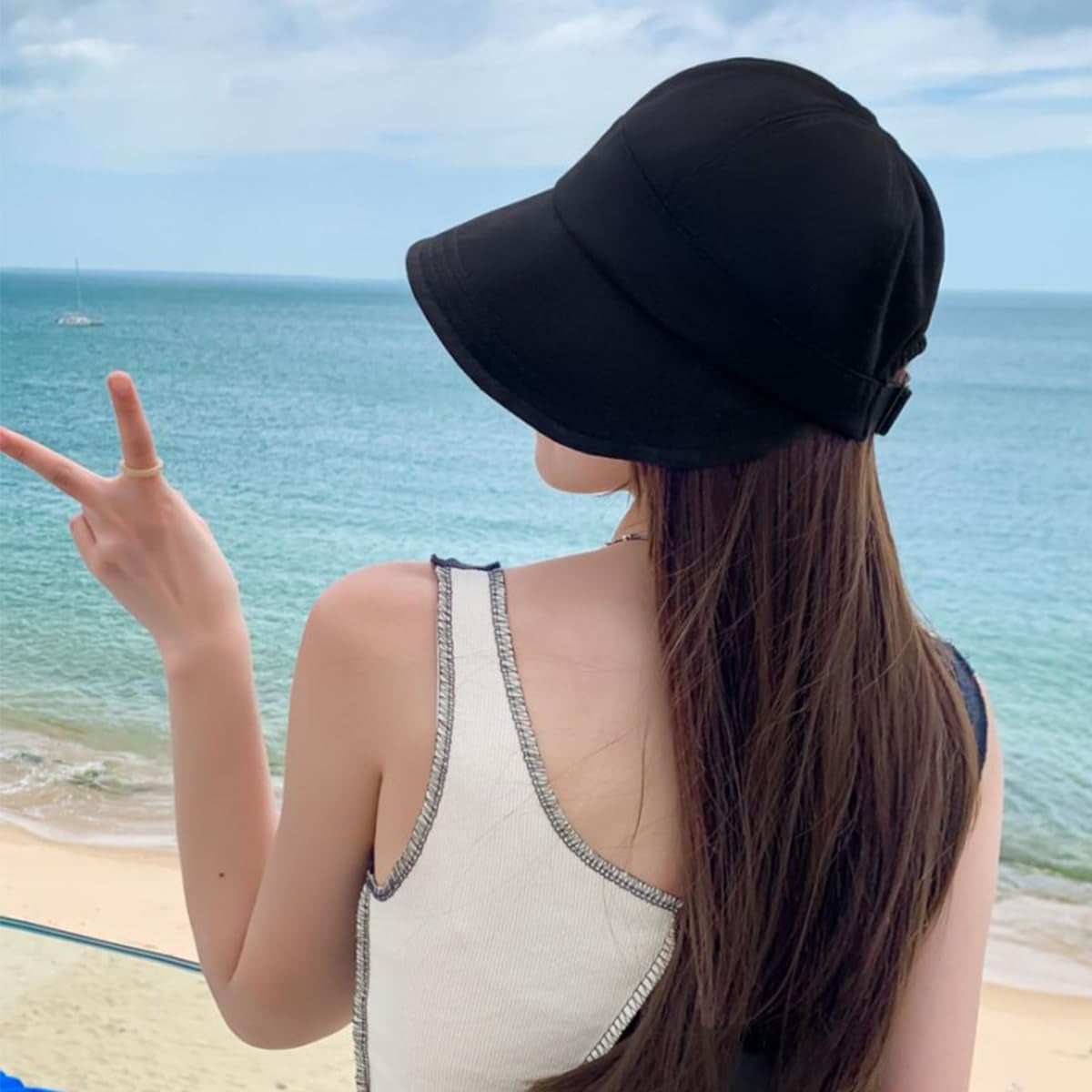 Womens Sun Visor Hats Wide Brim Summer Beach Sun Hat Wide Brim Baseball Cap Beach UV Protection Caps