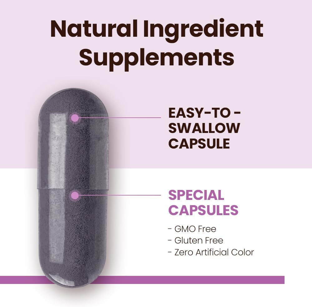 Eye Health Support with Bilberry (166Mg) and American Ginseng (143Mg) for Vision Care, Reduced Eye Strain, Cognitive Support, 30 Capsules for Men and Women