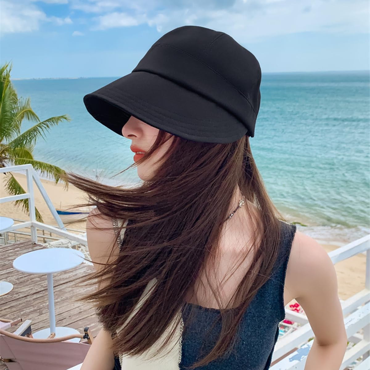 Womens Sun Visor Hats Wide Brim Summer Beach Sun Hat Wide Brim Baseball Cap Beach UV Protection Caps