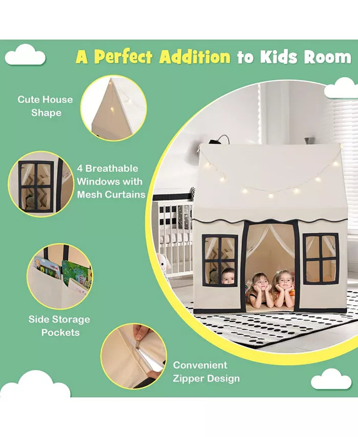 플레이하우스 텐트  Large Playhouse with Star String Lights