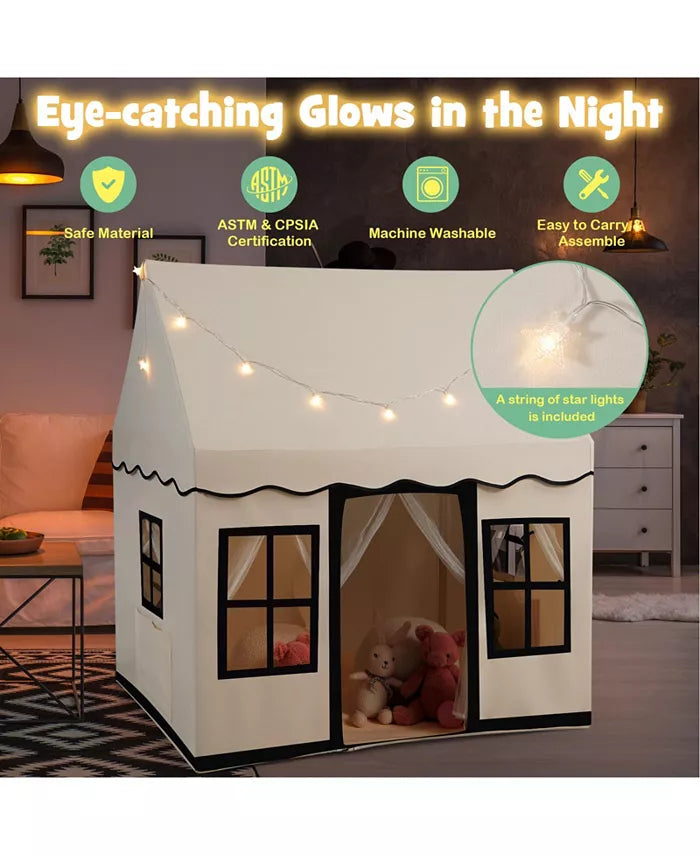 플레이하우스 텐트  Large Playhouse with Star String Lights
