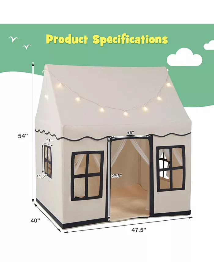 플레이하우스 텐트  Large Playhouse with Star String Lights