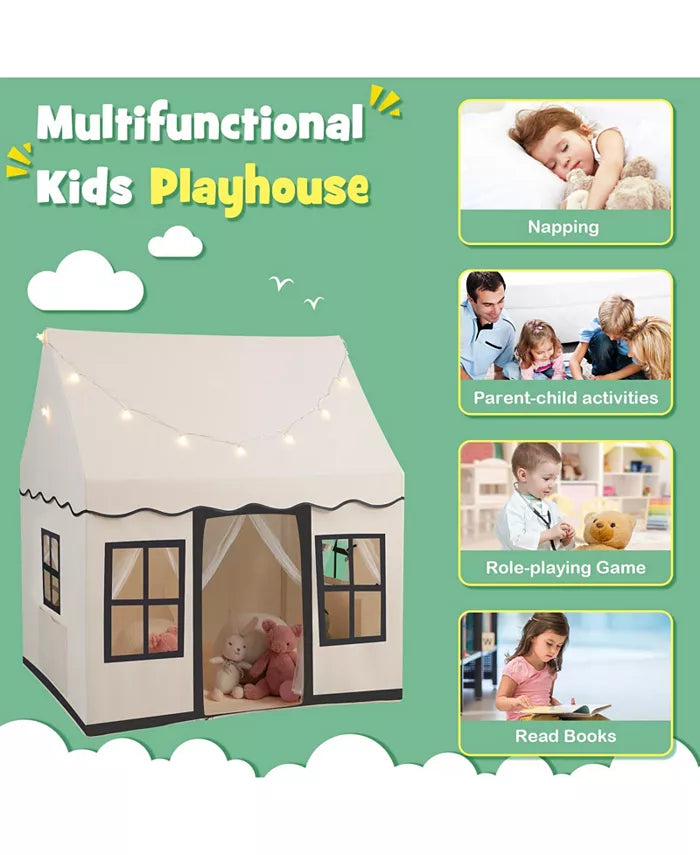 플레이하우스 텐트  Large Playhouse with Star String Lights