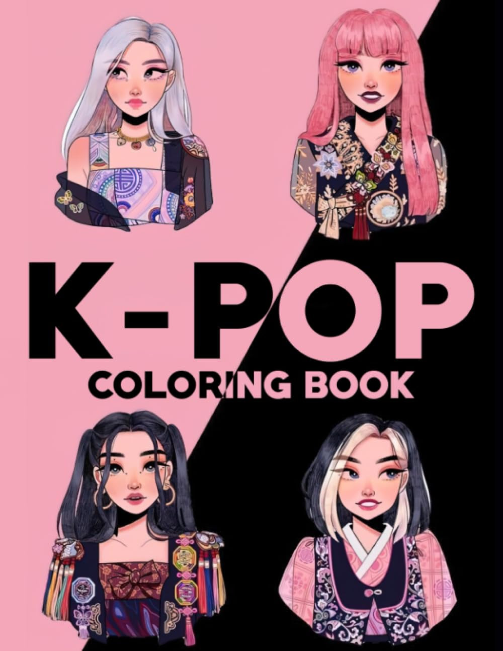 K-POP Coloring Book: Vibrant Music World Coloring Pages with Energetic Performances Illustrations for All Ages Fun & Relaxation