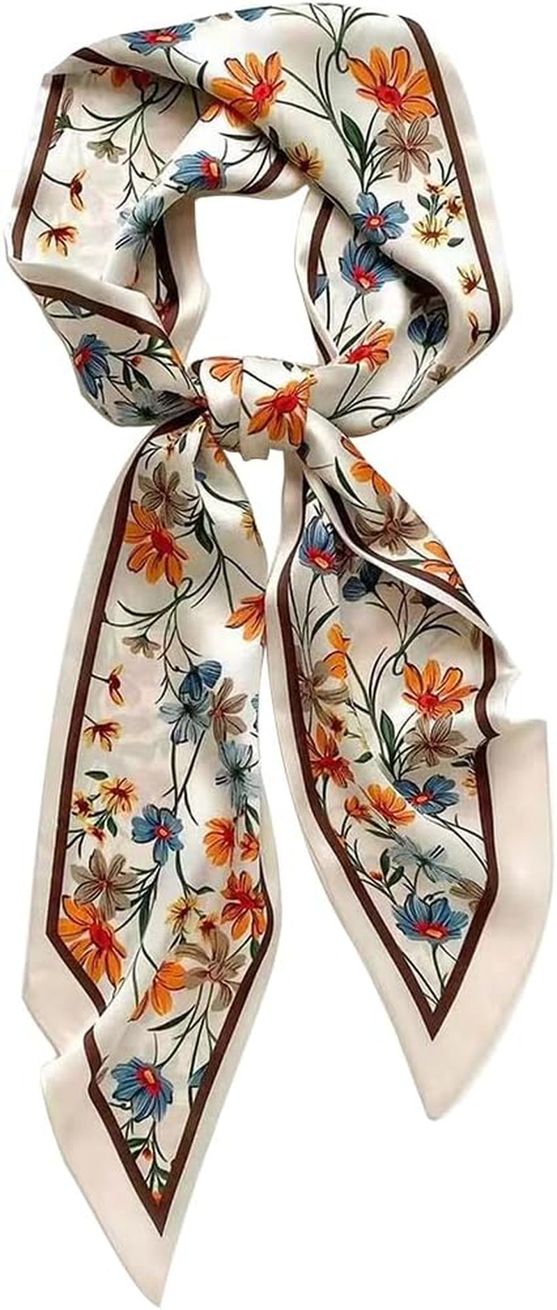 Livrerpi Silk Feeling Head Scarf Fashion Satin Hair Scarf Square Long Scarves for Women Gifts