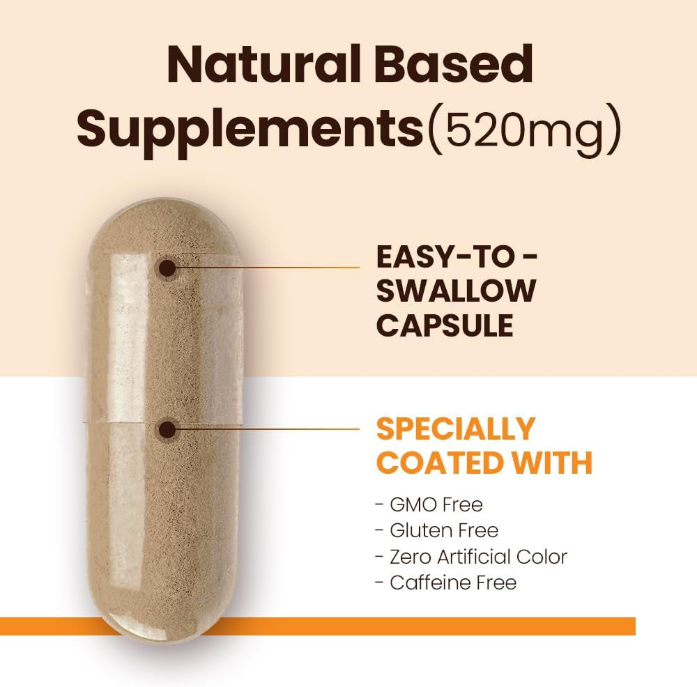 Calm Formula with Ashwagandha 300Mg, American Ginseng 428Mg and L Theanine 204Mg Supplement - 60 Capsule for Men and Women