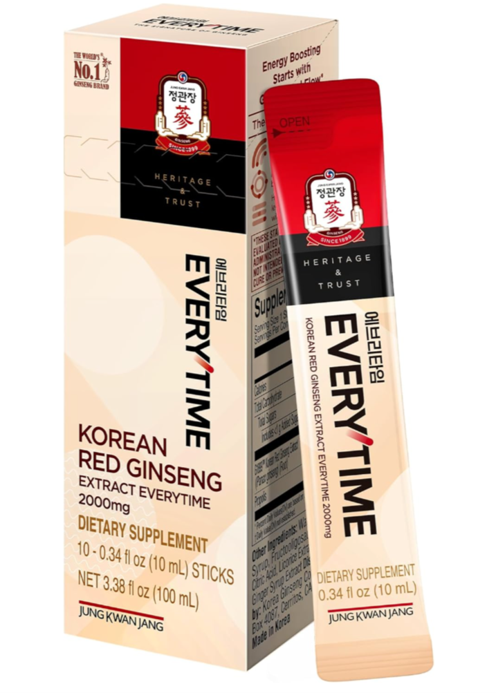 정관장 에브리타임 홍삼 2000Mg 10포 Everytime Korean Red Ginseng Extract 2,000Mg