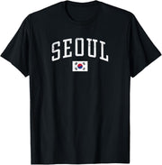 Vintage Seoul South Korea Country Flag Souvenir Vacation T-Shirt