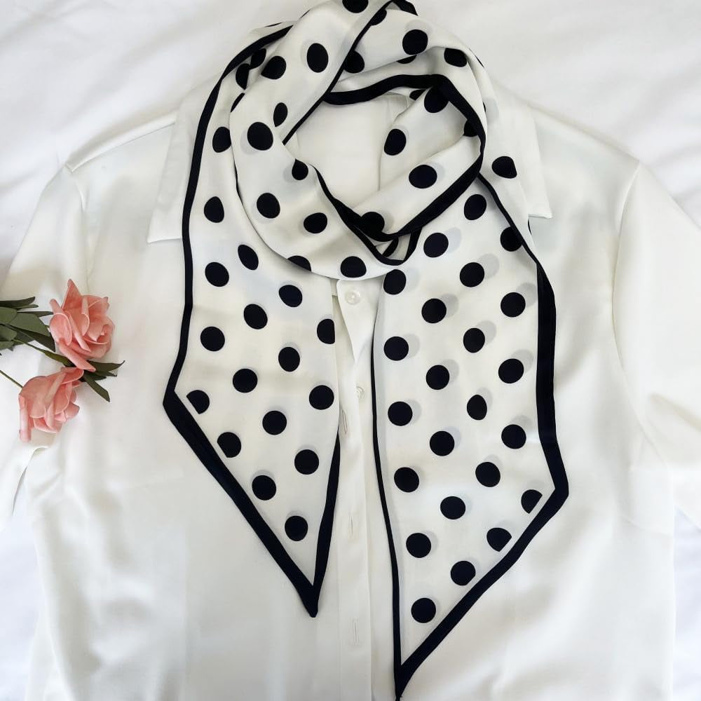 Silk Head Scarf for Hair Fashion Headwrap for Women Lightweight Neck Tie