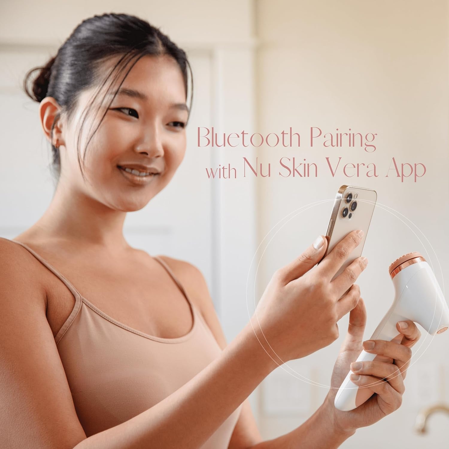 Nu Skin Ageloc Lumispa Io System | Smart Skincare System, Facial Cleansing Device | Morning and Night Facial Cleansing Device | Daily Skin Care, Glowing Skin | Two-Minute Routine (Rose Gold)