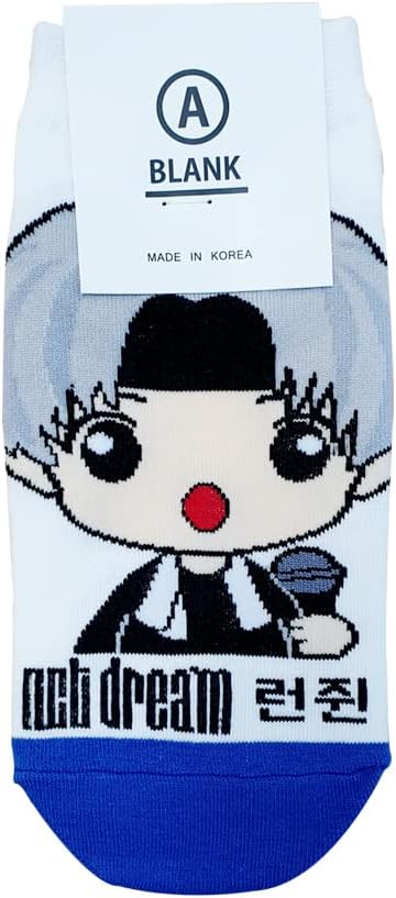 Women'S Kpop NCT Dream Cartoon Character Socks - Made in Korea, Sky, Green, Orange, Pink, Red, Blue, Yellow
