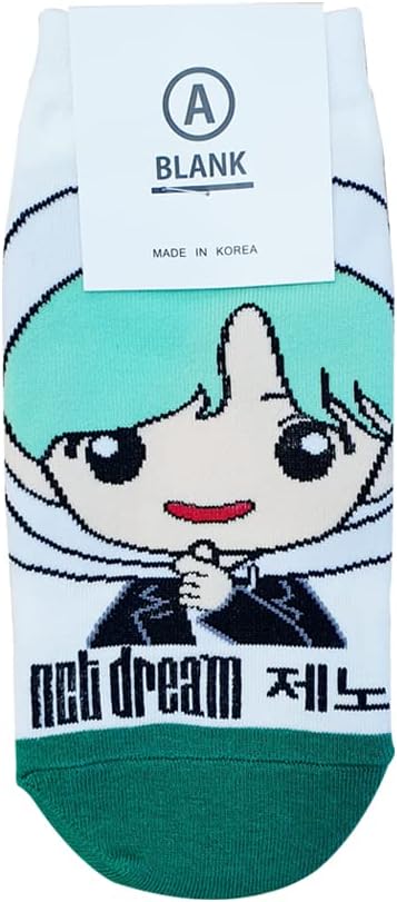 Women'S Kpop NCT Dream Cartoon Character Socks - Made in Korea, Sky, Green, Orange, Pink, Red, Blue, Yellow