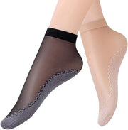 Women'S 10 Pairs Silky Thin Nylon Short Ankle Socks