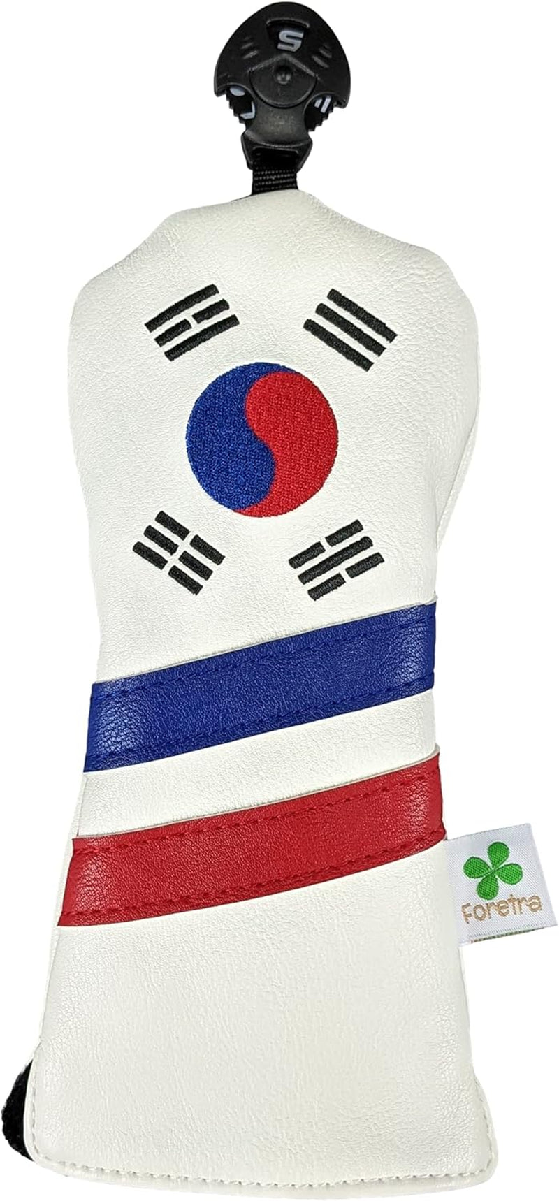 Foretra Driver Headcover Golf Club Covers Blade Mallet Putter Cover Alignment Stick Holder Hybrid Fairway Wood Head Cover Korea Flag Novelty Golf Accessories for Most Brands