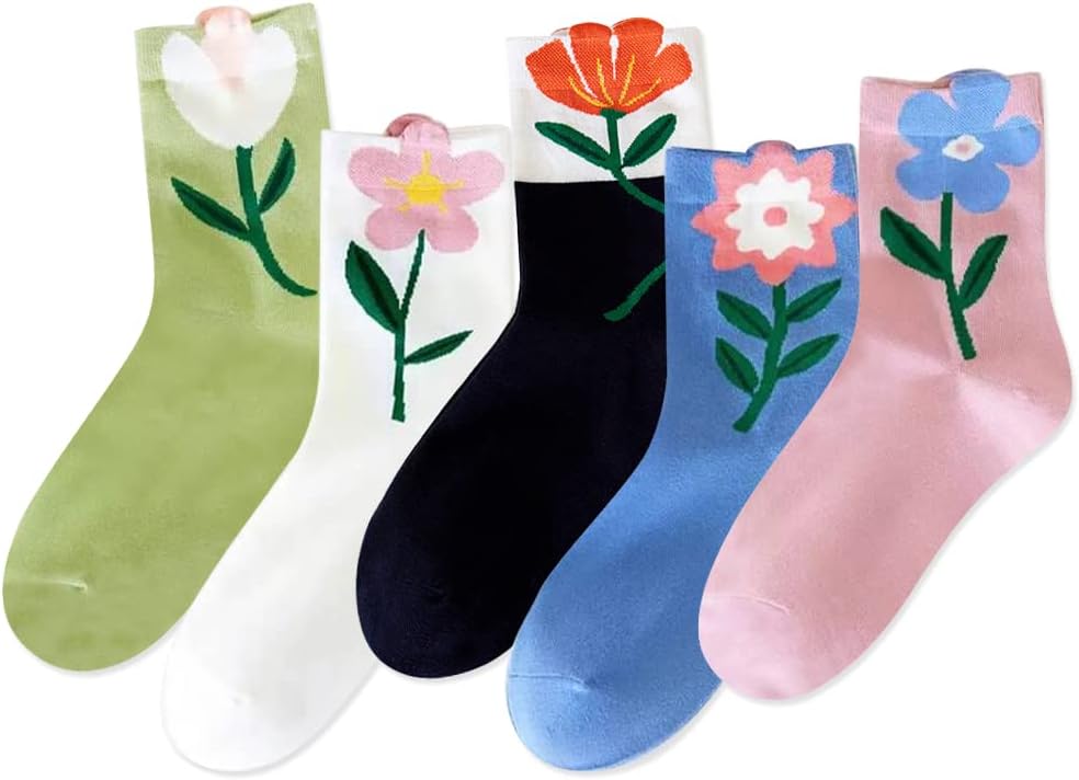 IIG 3-6 Pairs Womens Cute Animal Patterned Funny Novelty Cotton Crew Socks