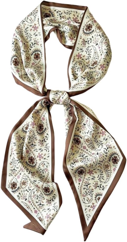 Silk Head Scarf for Hair Fashion Headwrap for Women Lightweight Neck Tie