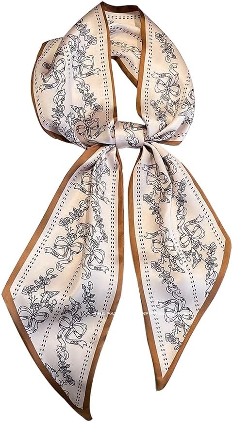 Livrerpi Silk Feeling Head Scarf Fashion Satin Hair Scarf Square Long Scarves for Women Gifts