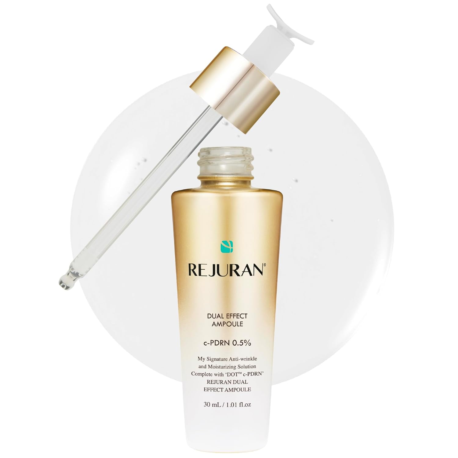 REJURAN® Dual Effect Ampoule, DOT DUAL C-Pdrn® - Salmon DNA Face Serum for Deep Rejuvenation, Wrinkle Care, Firming, Skin Elasticity with Visible Anti-Aging Results. Korean Skincare (1.01 Fl Oz)