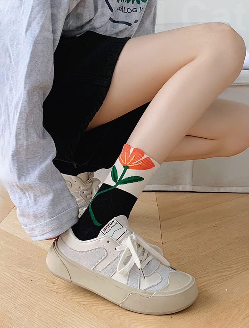 IIG 3-6 Pairs Womens Cute Animal Patterned Funny Novelty Cotton Crew Socks