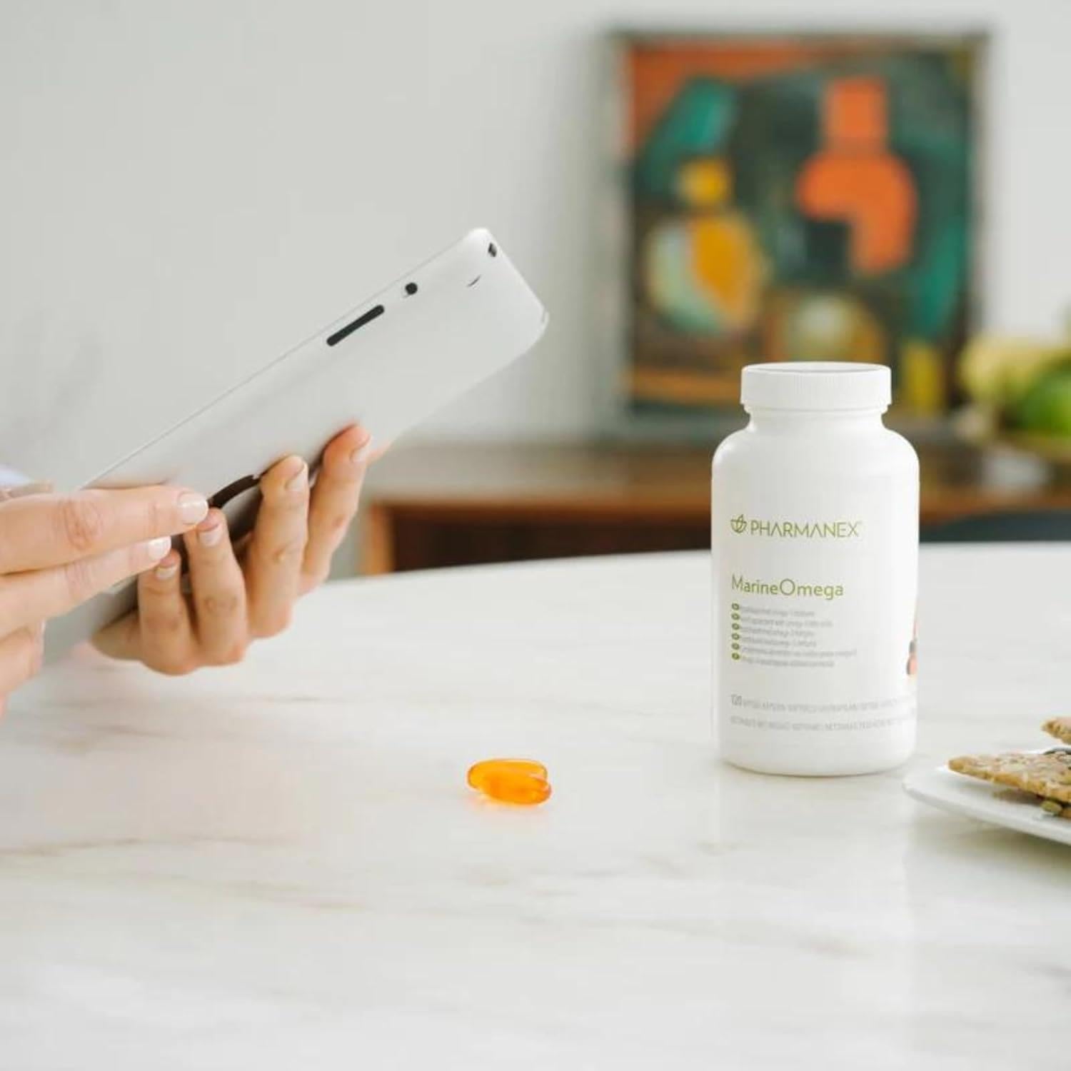 Marine Omega, Omega-3 Fatty Acids & Krill Oil Supplement, 1200Mg DHA & EPA per Serving, 120 Softgels, Supports Heart, Brain, Joint, & Overall Health