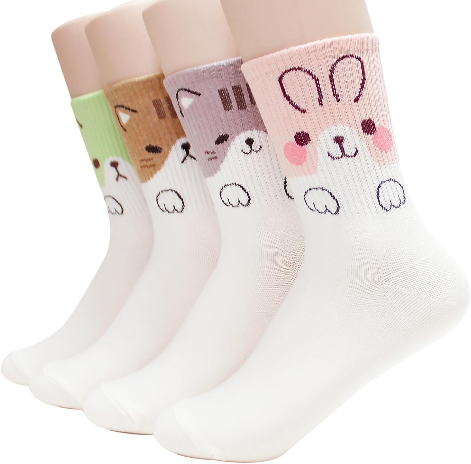 Womens Cute Animal Funny Dog Socks Cat Socks Cartoon Cotton Made in Korea