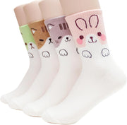 Womens Cute Animal Funny Dog Socks Cat Socks Cartoon Cotton Made in Korea