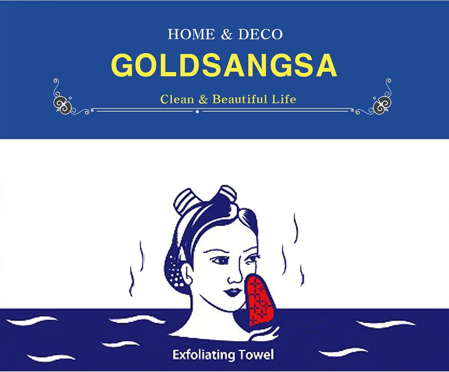 8 Pcs Asian Exfoliating Bath Washcloth - Red & Green