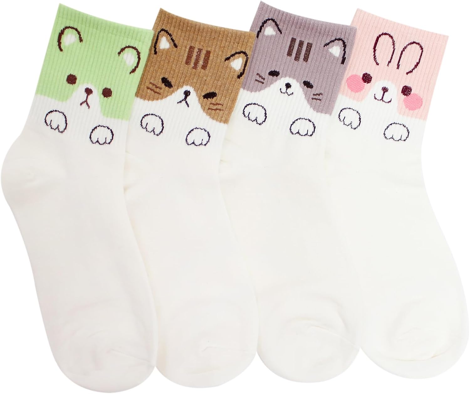 Womens Cute Animal Funny Dog Socks Cat Socks Cartoon Cotton Made in Korea
