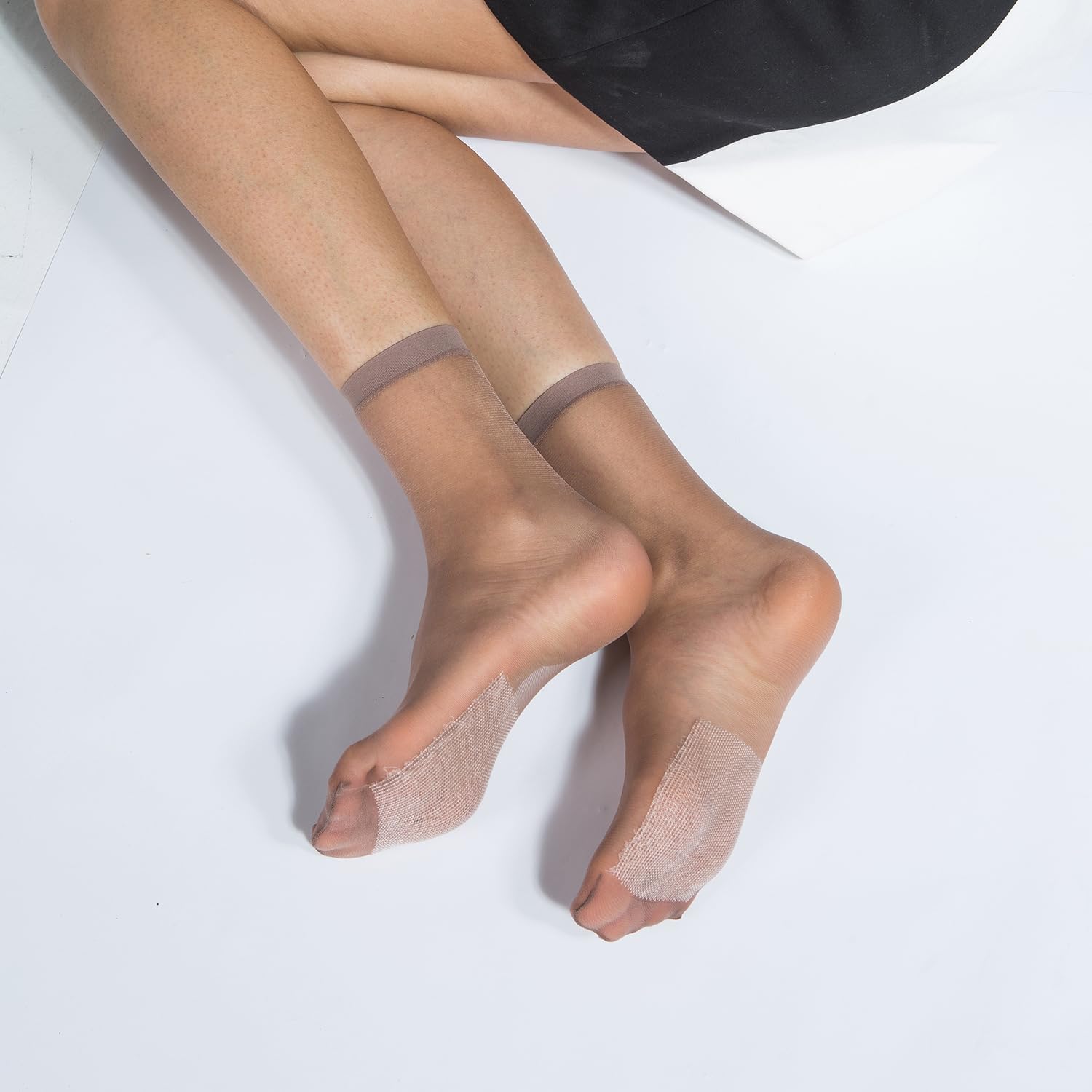 Mcool Mary 12 Pairs Womens Sheer Ankle Socks Nude Stocking Summer Ultra Thin Cool See through Silk Socks for Women