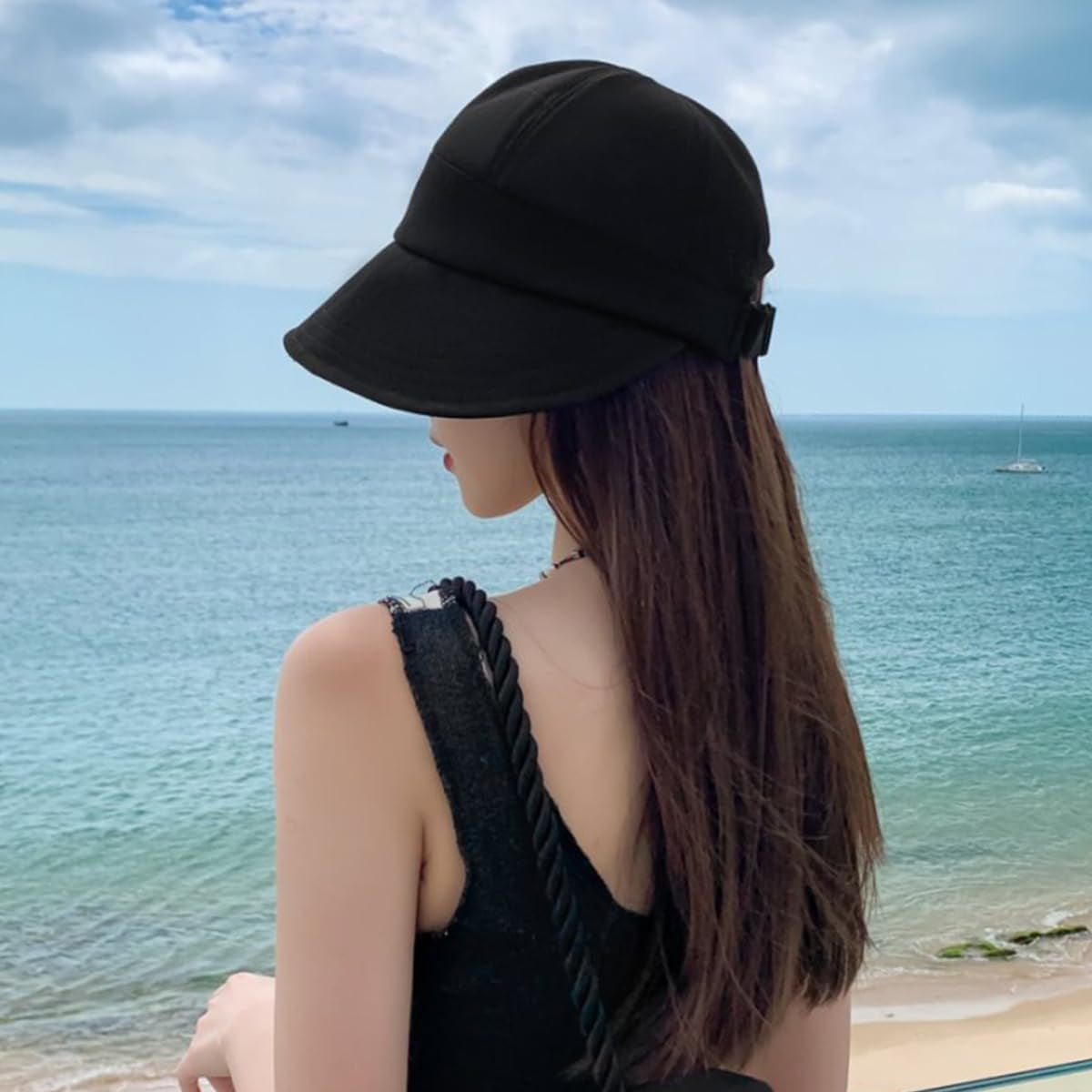 Womens Sun Visor Hats Wide Brim Summer Beach Sun Hat Wide Brim Baseball Cap Beach UV Protection Caps