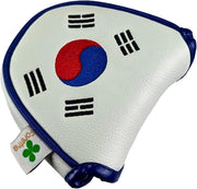 Foretra Driver Headcover Golf Club Covers Blade Mallet Putter Cover Alignment Stick Holder Hybrid Fairway Wood Head Cover Korea Flag Novelty Golf Accessories for Most Brands