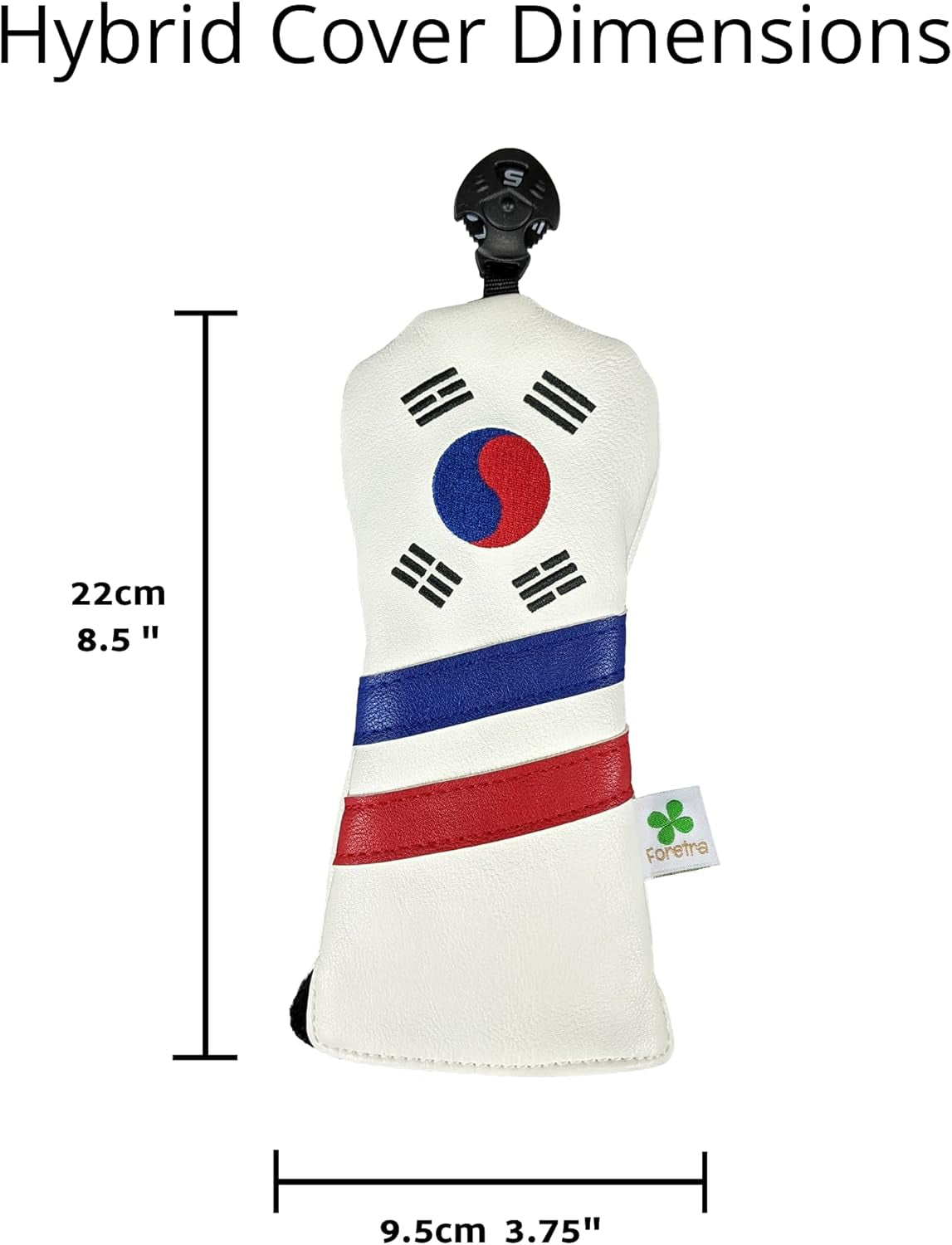 Foretra Driver Headcover Golf Club Covers Blade Mallet Putter Cover Alignment Stick Holder Hybrid Fairway Wood Head Cover Korea Flag Novelty Golf Accessories for Most Brands