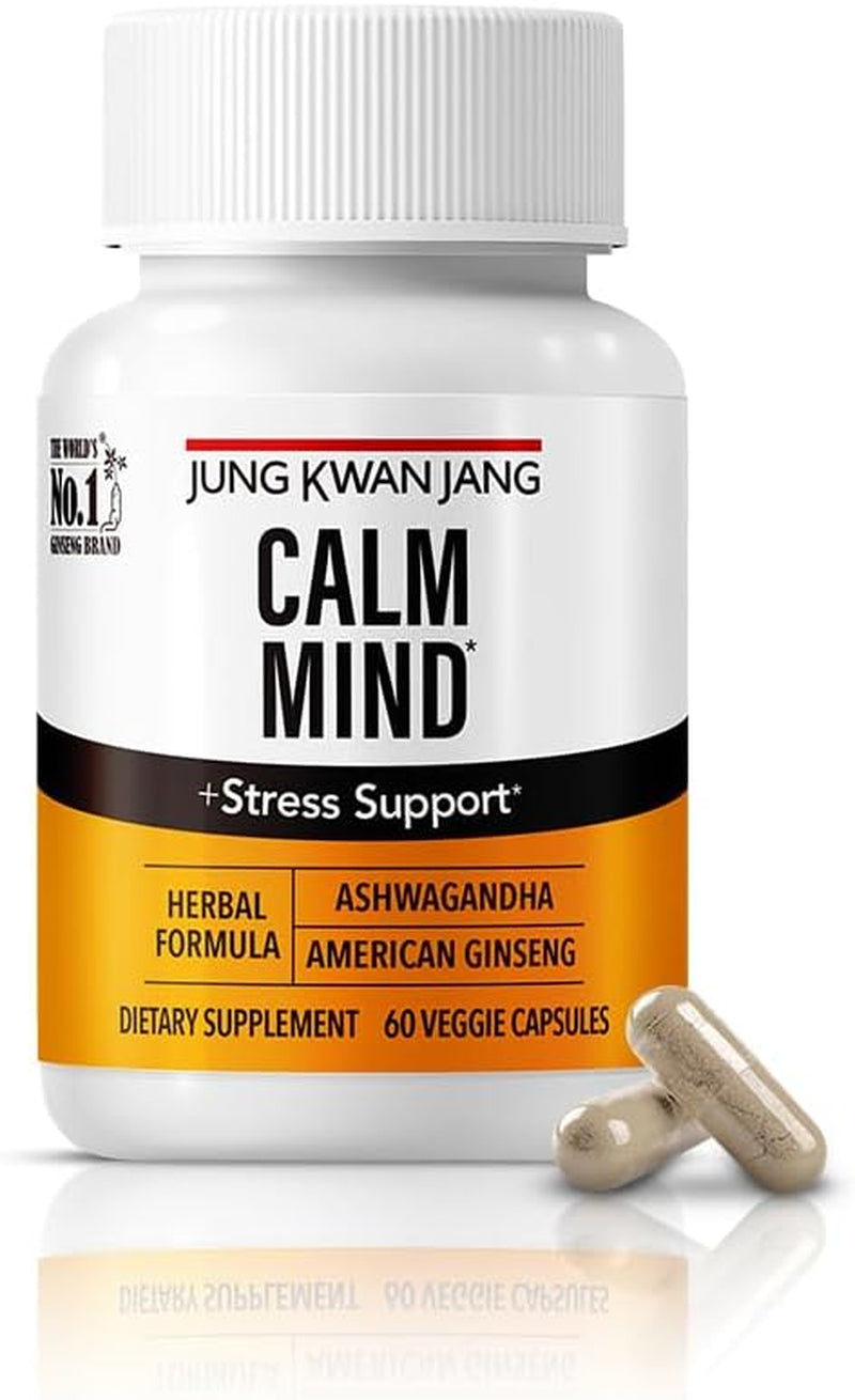 Calm Formula with Ashwagandha 300Mg, American Ginseng 428Mg and L Theanine 204Mg Supplement - 60 Capsule for Men and Women