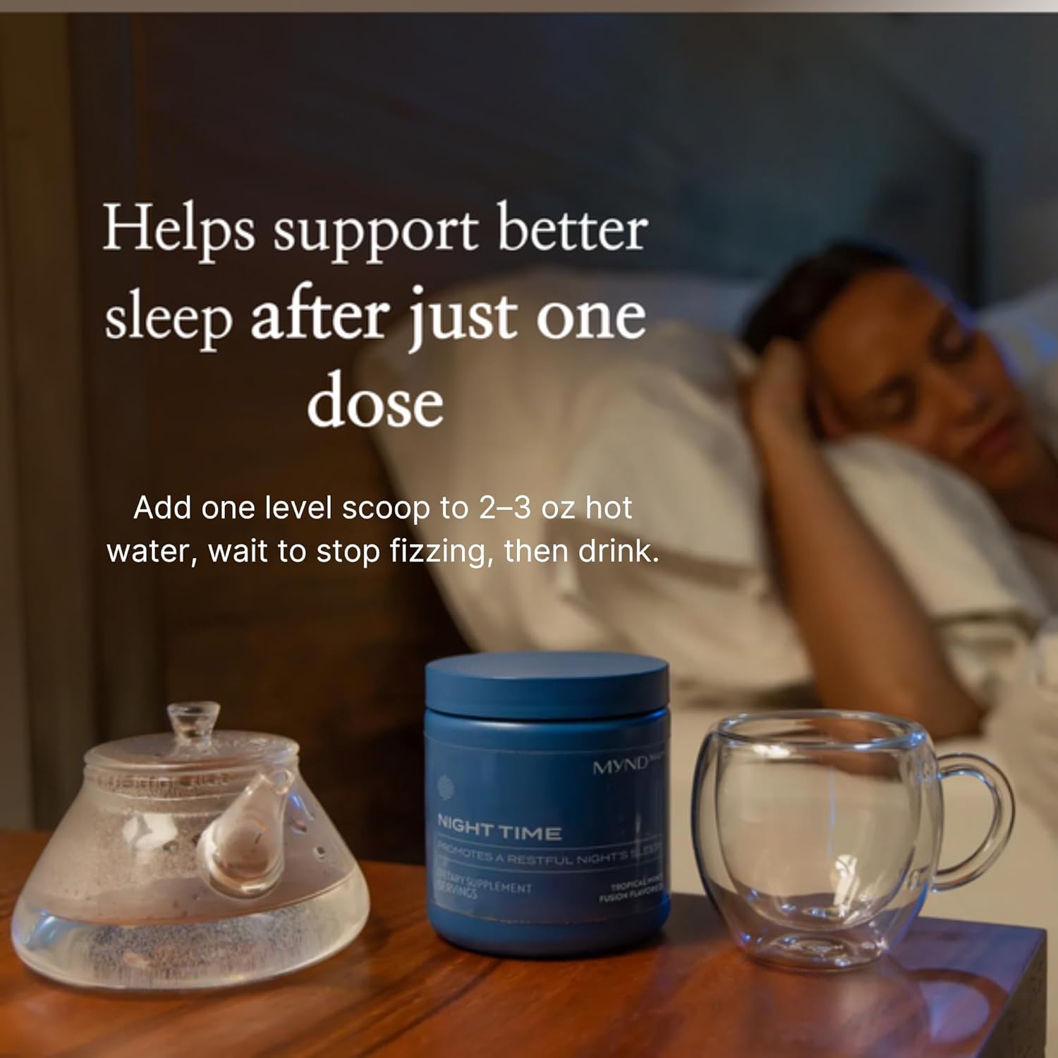 Nu Skin MYND360 Night Time Sleep Aid | Magnesium & Melatonin Sleep Supplement | Magnesium Citrate Powder | Promotes Restful Sleep | Non-Habit Forming Magnesium Supplement