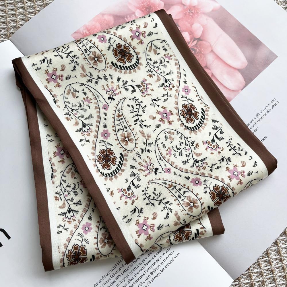 Silk Head Scarf for Hair Fashion Headwrap for Women Lightweight Neck Tie