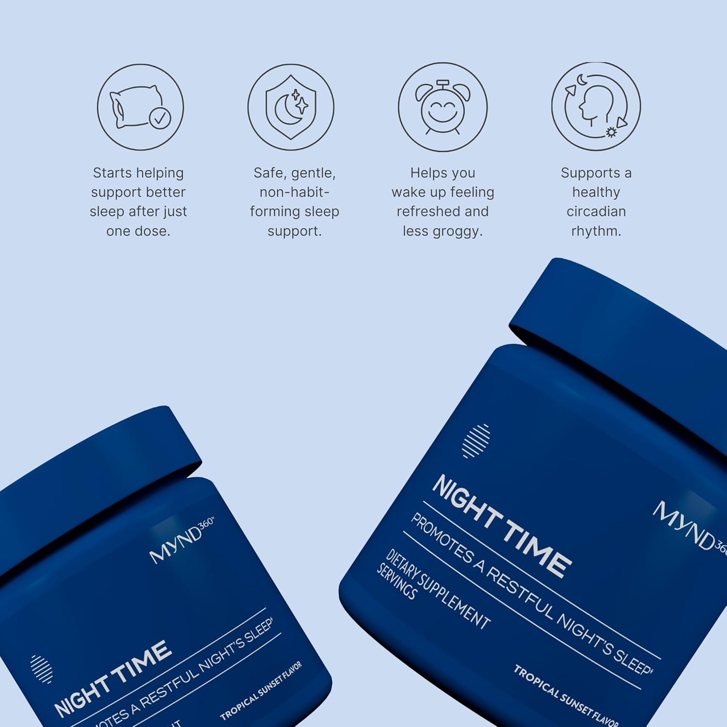 Nu Skin MYND360 Night Time Sleep Aid | Magnesium & Melatonin Sleep Supplement | Magnesium Citrate Powder | Promotes Restful Sleep | Non-Habit Forming Magnesium Supplement