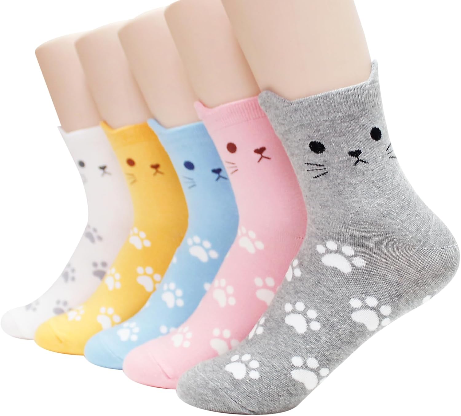 Womens Cute Animal Funny Dog Socks Cat Socks Cartoon Cotton Made in Korea