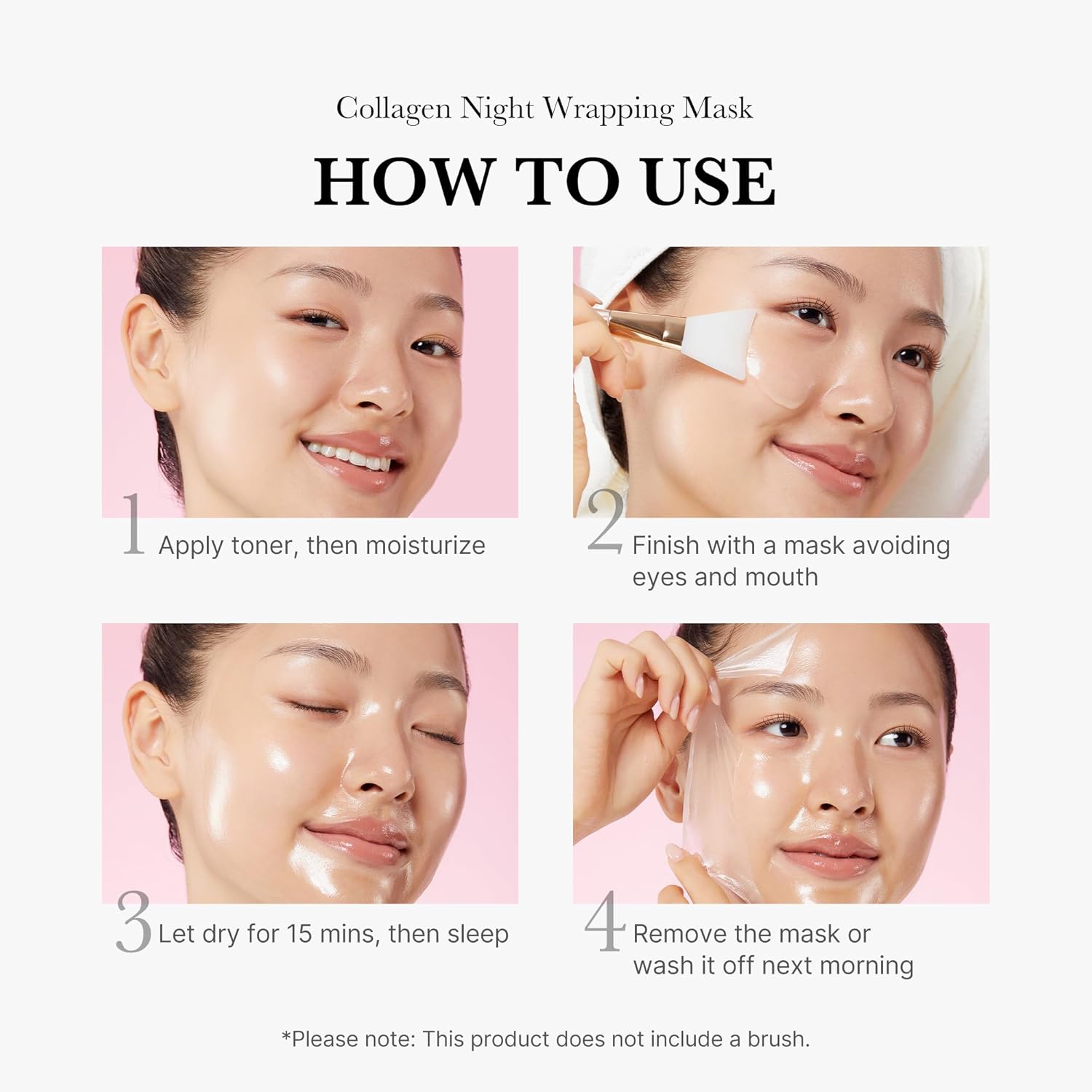 Medicube Collagen Overnight Wrapping Peel off Facial Mask Pack - Elasticity & Hydration Care, Reduces Sagging & Dullness - Hydrolyzed Collagen for Glowing Skin - Korean Skin Care, 2.53 Fl.Oz