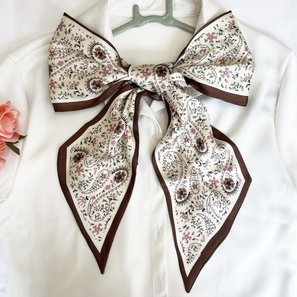 Silk Head Scarf for Hair Fashion Headwrap for Women Lightweight Neck Tie