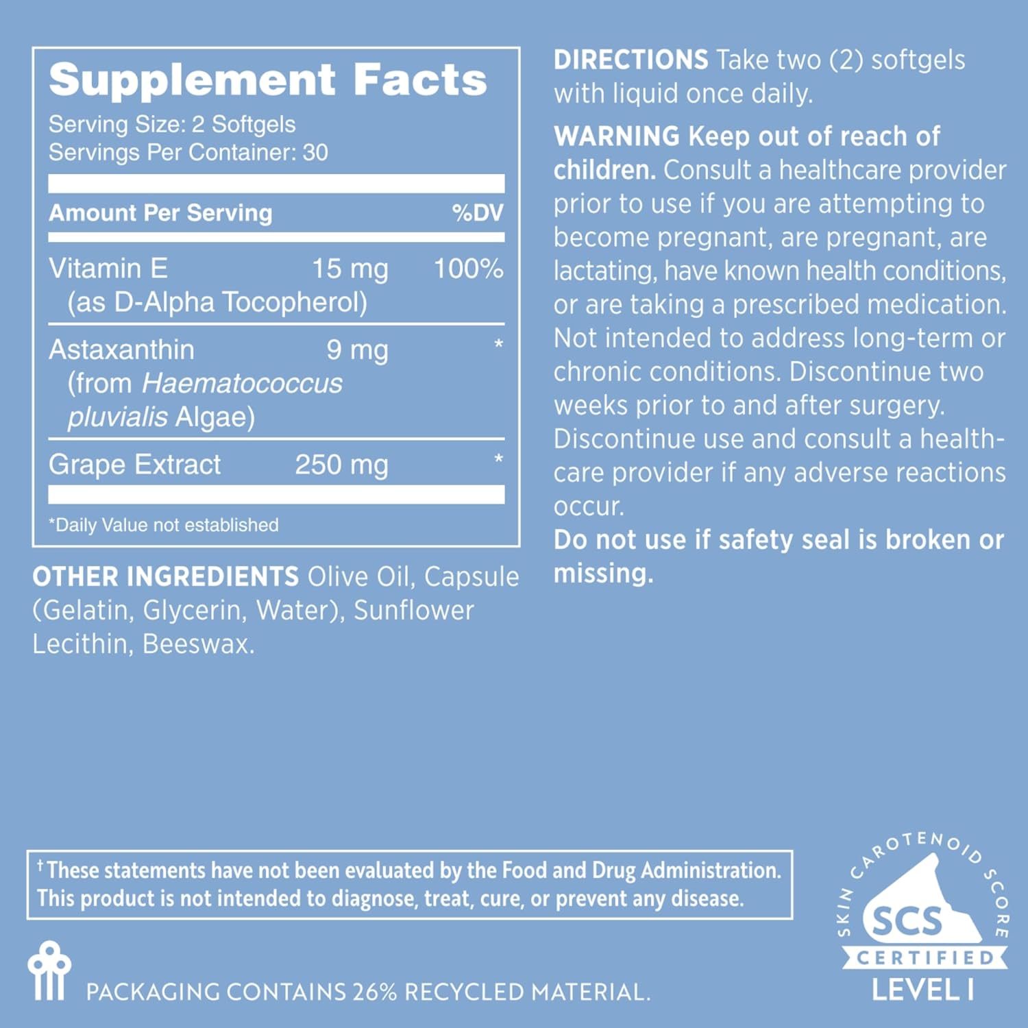 Nu Skin MYND360 Mind Full | 60 Softgels | Supports Memory with Vitamin E, Astaxanthin, and Grape Extract | Powerful Antioxidants & Brain Support Supplement for Memory Recall