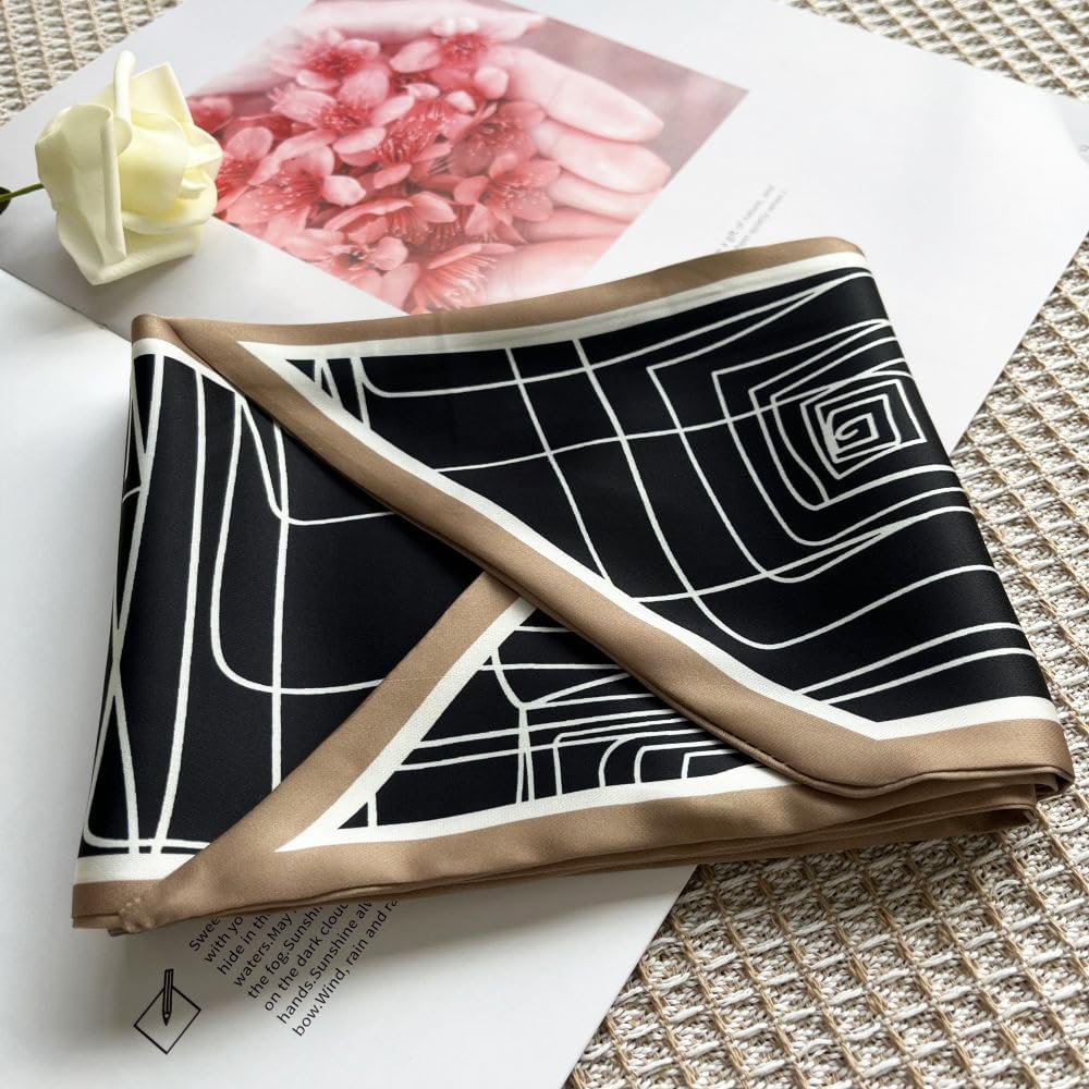 Silk Head Scarf for Hair Fashion Headwrap for Women Lightweight Neck Tie