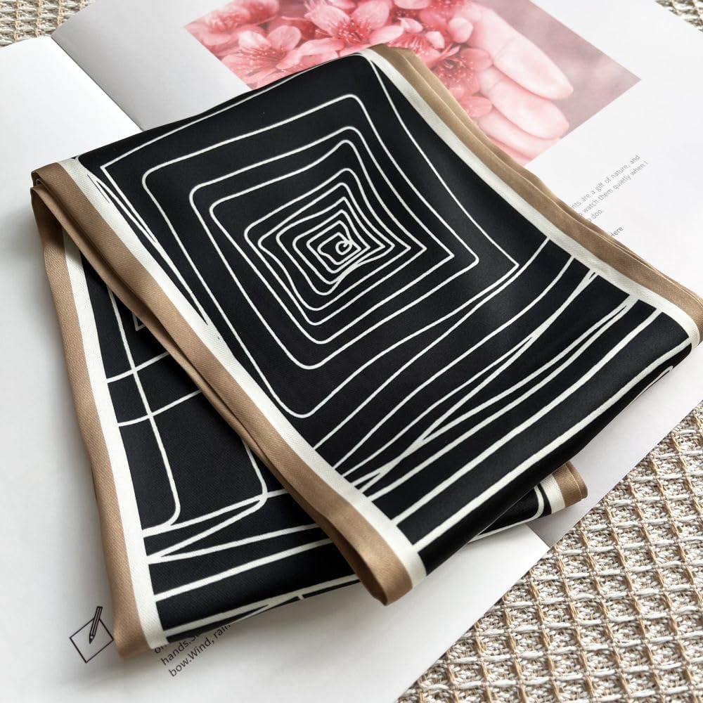 Silk Head Scarf for Hair Fashion Headwrap for Women Lightweight Neck Tie