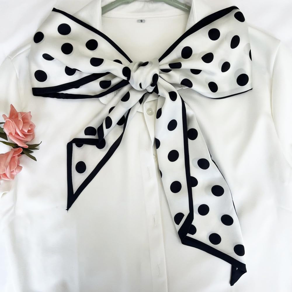 Silk Head Scarf for Hair Fashion Headwrap for Women Lightweight Neck Tie