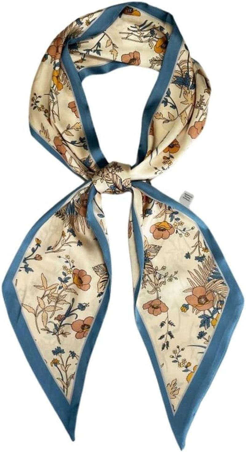 Silk Head Scarf for Hair Fashion Headwrap for Women Lightweight Neck Tie