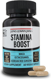Jungkwanjang Men'S Stamina Boost with Korean Red Ginseng, Maca, and Octacosanol for Men'S Health and Energy Supplement, 60 Capsules