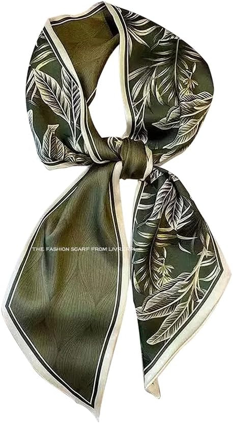 Livrerpi Silk Feeling Head Scarf Fashion Satin Hair Scarf Square Long Scarves for Women Gifts