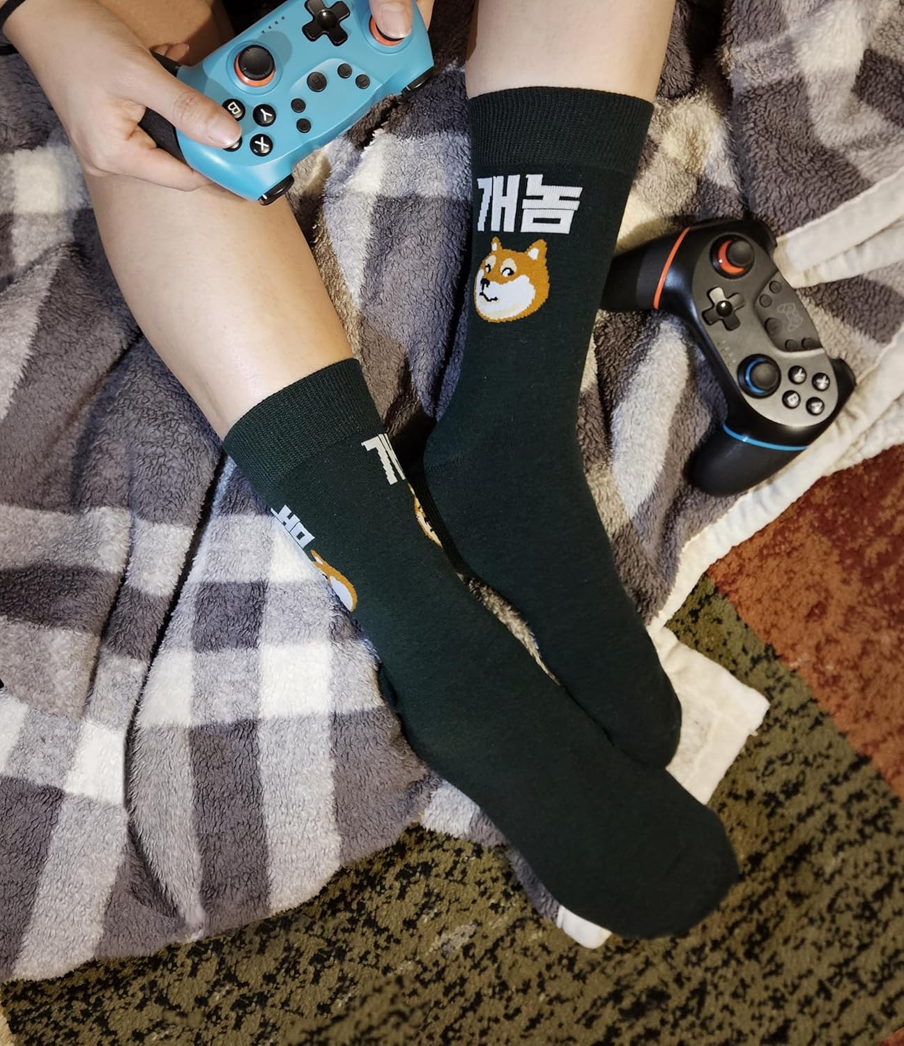 Meloday Funny K-Pop Korean Lingo Socks No Compression Soft Cotton 3 Pairs per Pack - Salty Face