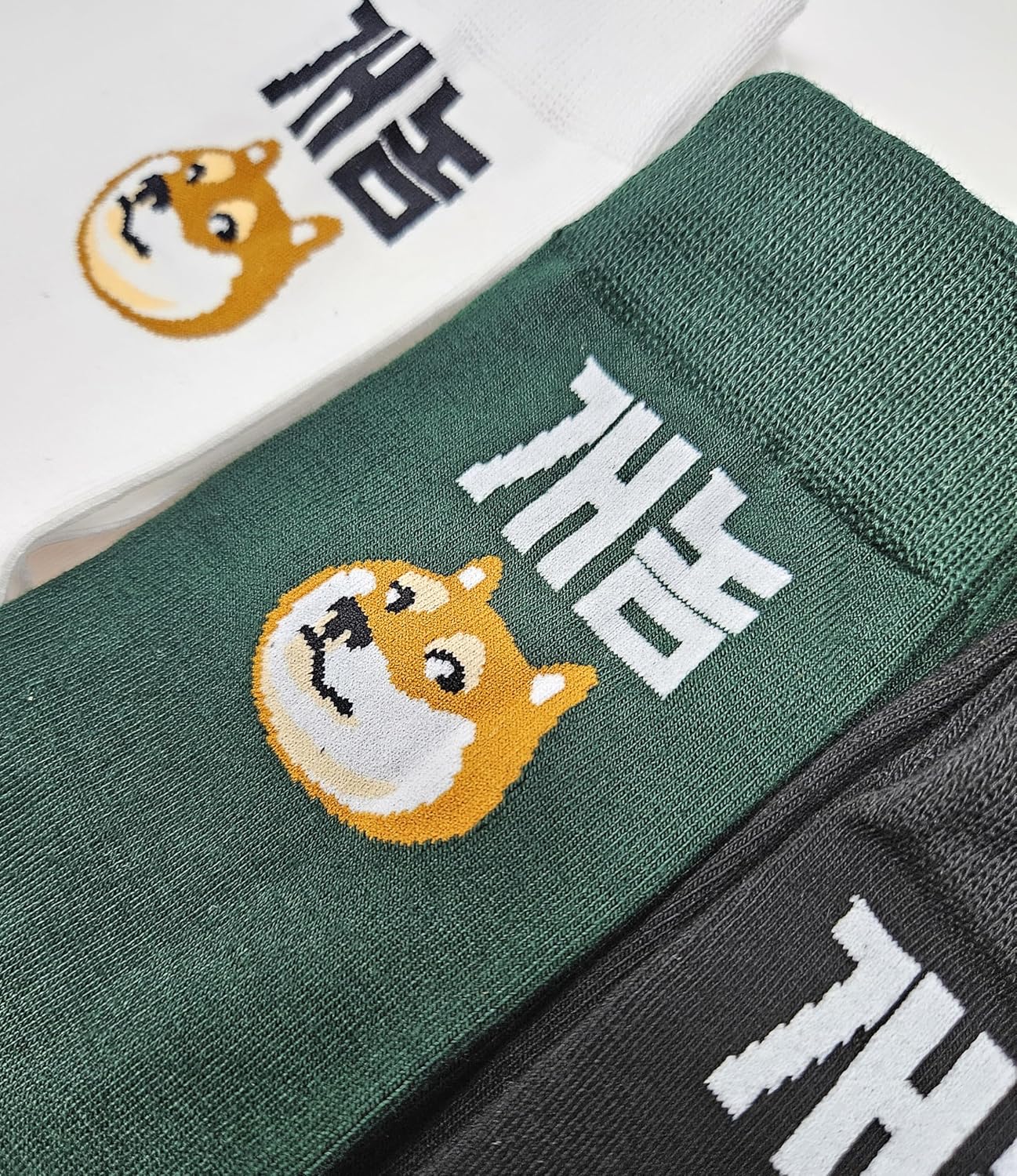 Meloday Funny K-Pop Korean Lingo Socks No Compression Soft Cotton 3 Pairs per Pack - Salty Face