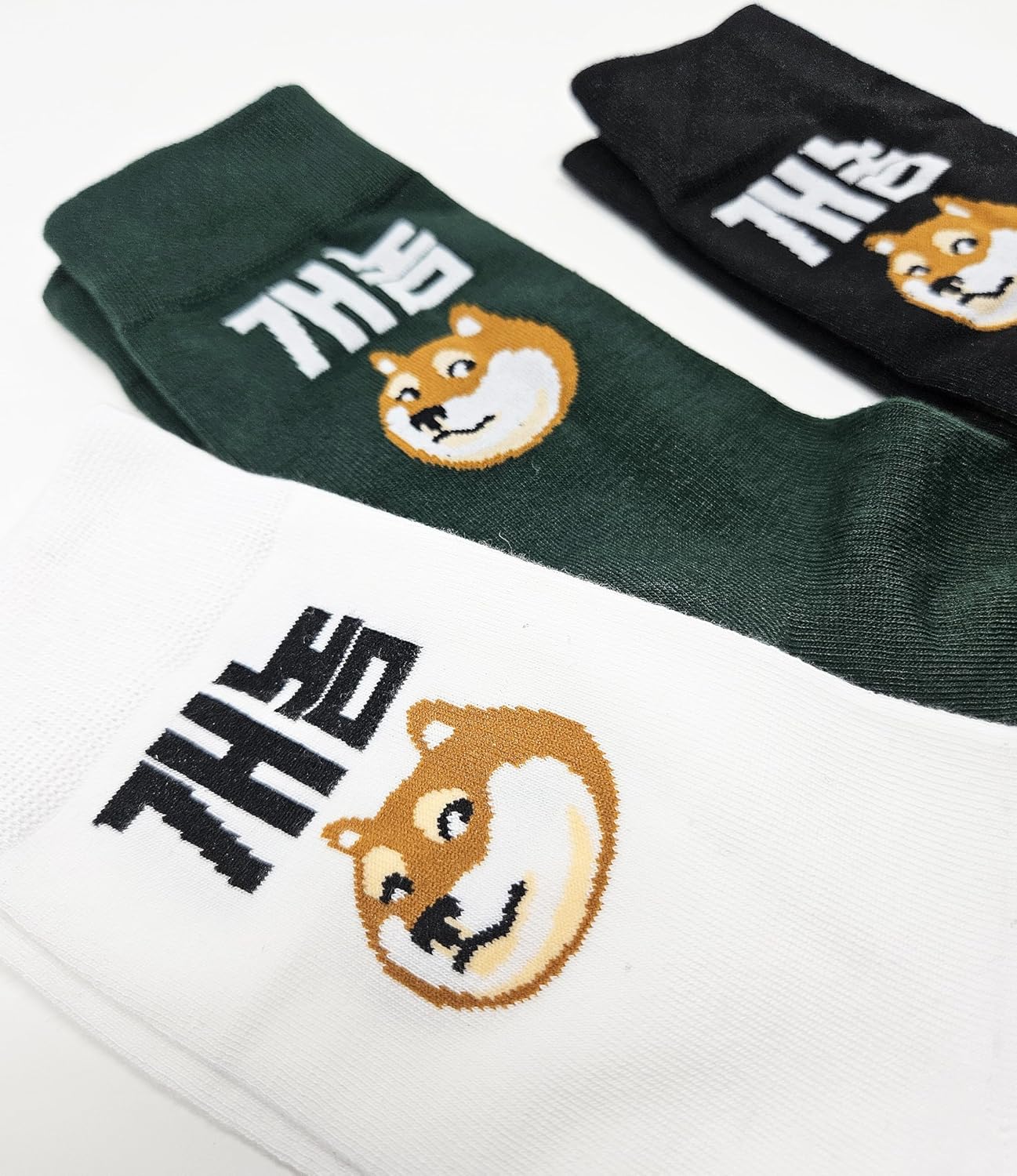 Meloday Funny K-Pop Korean Lingo Socks No Compression Soft Cotton 3 Pairs per Pack - Salty Face